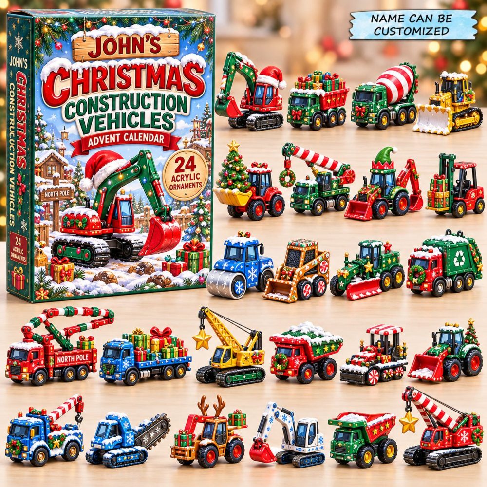 Build & Celebrate: 24-Day Construction Vehicle Christmas Advent Calendar With Collectible Acrylic Charms — Kids' Holiday Countdown