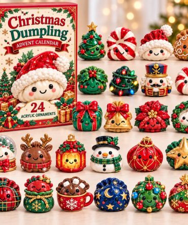 Cute Dumpling Christmas Advent Calendar - 24-Day Acrylic Charms, Adorable Holiday Countdown & Stocking Stuffer Gift