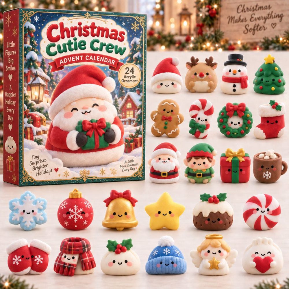 Christmas Cutie Crew Advent Calendar 2026 — 24-Day Acrylic Charm Countdown Featuring Cute Crew Characters , Holiday Gifts