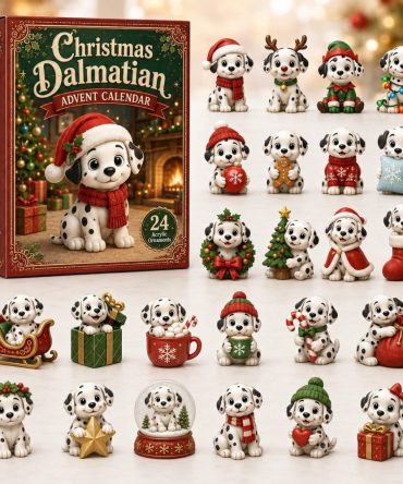 Dalmatian Dog 24‑Day Christmas Countdown 2026 — Playful Dalmatian Acrylic Charm Advent With 24 Cute Puppy Ornaments, Ready To Gift