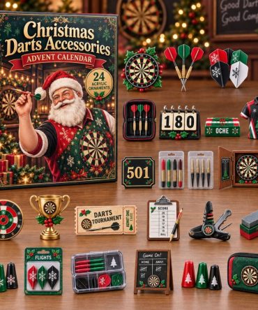 Festive Darts Accessories 24-Day Christmas Countdown Calendar 2026 — Holiday Dart Acrylic Charms, Daily Gift Surprises For Players