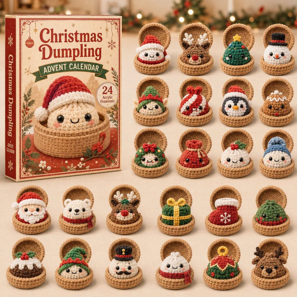 Christmas Dumpling Crochet Advent Calendar 2026 — 24-Day Holiday Countdown With Cute Acrylic Dumpling Charms