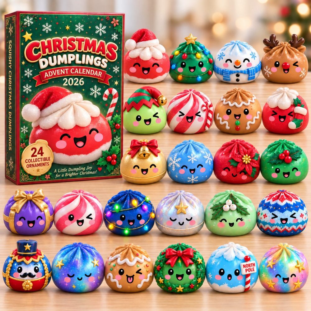 Christmas Dumpling Joy Advent Calendar 2026 — 24-Day Countdown With Festive Dumpling Acrylic Charms , Cute Holiday Keepsake