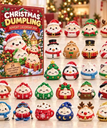 Santa Sleigh Dumpling Party 2026 Advent Calendar — 24-Day Holiday Countdown With Festive Acrylic Charms, Perfect Stocking Stuffer