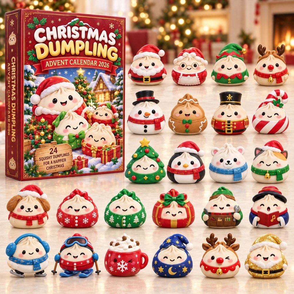 Santa Sleigh Dumpling Party 2026 Advent Calendar — 24-Day Holiday Countdown With Festive Acrylic Charms, Perfect Stocking Stuffer