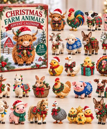 24-Day Farmyard Christmas Advent With Acrylic Charms — Barnyard Animal Ornaments, Family-Friendly Countdown & Holiday Gift Set