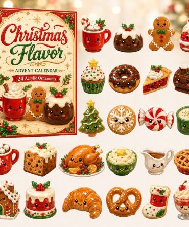 Holiday Flavors Countdown Advent Box - 24 Days Of Acrylic Charms & Tasty-Themed Surprises, Gourmet Christmas Gift Set
