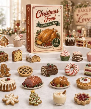 2026 Christmas Food Countdown Calendar — 24-Day Acrylic Charm Advent Set, Gourmet Holiday Theme For Kitchen & Foodie Gifts
