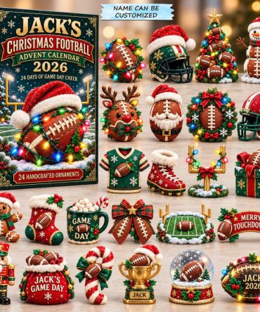 Holiday Football Cheer Advent Calendar 2026 — 24 Acrylic Football Charms, Tailgate-Ready Countdown Display & Fan Gift Pack