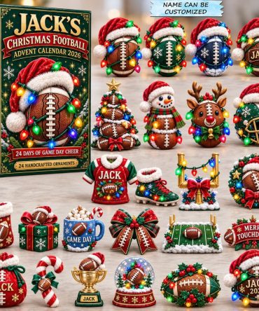 Football Christmas Countdown Calendar 2026 — 24-Day Acrylic Football Charms, Team Spirit Holiday Decor & Game Day Gift