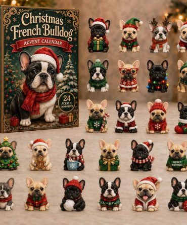 Festive French Bulldog Christmas Advent 2026 — 24-Day Countdown Calendar With Acrylic Charms, Unique Holiday Gift For Frenchie Fans