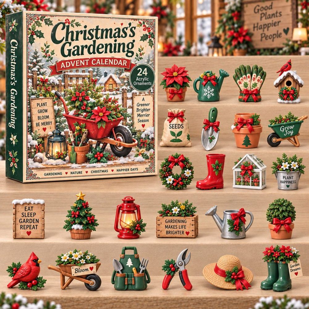 Gardeners' Christmas Advent 2026 — 24-Day Planting Countdown With Acrylic Gardening Charms, Mini Tools & Seasonal Gifts For Green Thumbs