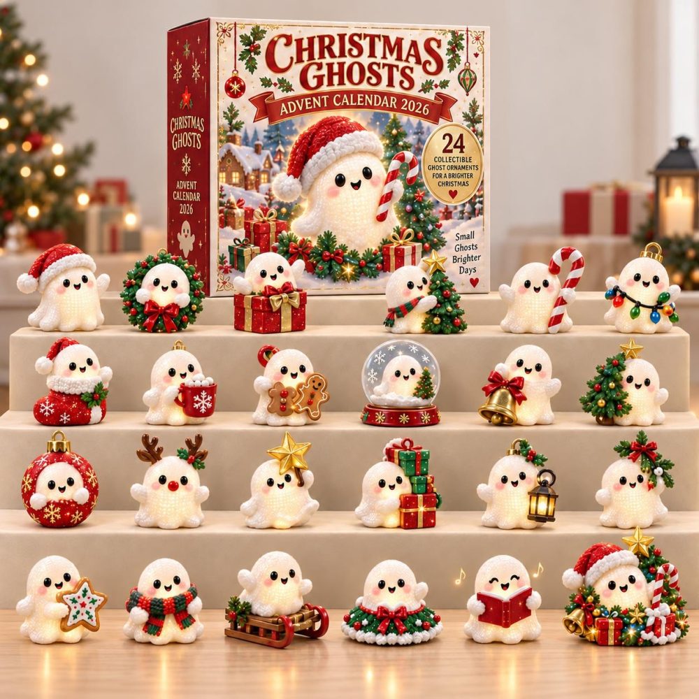 2026 Christmas Ghost Countdown — 24-Day Playful Advent With Cute Acrylic Ghost Charms, Spooky-Sweet Holiday Countdown For Families