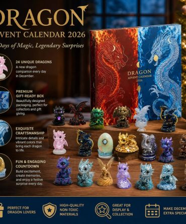 Dragon Mythical Advent Calendar 2026 - 24-Day Fantasy Christmas Countdown With Acrylic Dragon Charms, Gift For Kids & Fantasy Fans