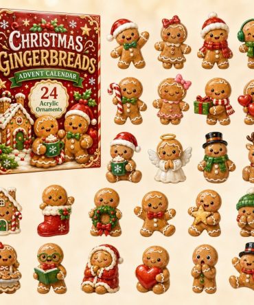 Gingerbread Christmas Advent Calendar — 24-Day Sweet Countdown With Acrylic Gingerbread Charms, Festive Kitchen & Family Gift