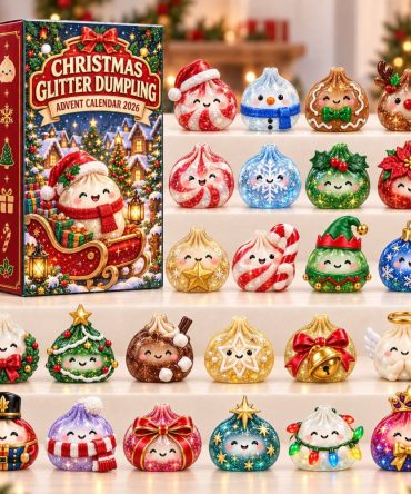 2026 Christmas Glitter Dumpling Advent — 24 Shiny Acrylic Dumpling Charms, Sparkling Holiday Countdown For Cute Collectors & Gift Giving