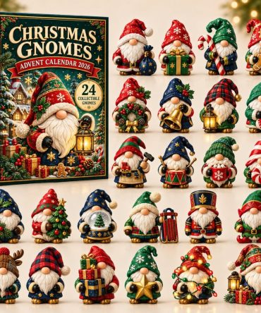 Charming Christmas Gnome Advent Calendar 2026 — 24 Festive Acrylic Gnome Charms, Ready-To-Hang Holiday Gift & Decor