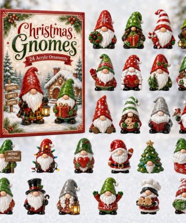 Christmas Gnomes Advent Calendar — 24-Day Seasonal Countdown With Colorful Acrylic Gnome Charms, Cute Holiday Decor & Gift Idea