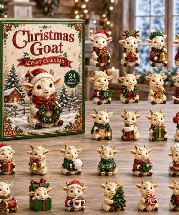 2026 Festive Goat Holiday Countdown Calendar — 24-Day Acrylic Charm Advent Set, Unique Farm Animal Gift & Seasonal Decor