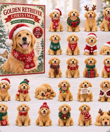 Golden Retriever Reindeer Advent Calendar — 24-Day Festive Countdown With Acrylic Golden Retriever Charms, Cheerful Holiday Gift