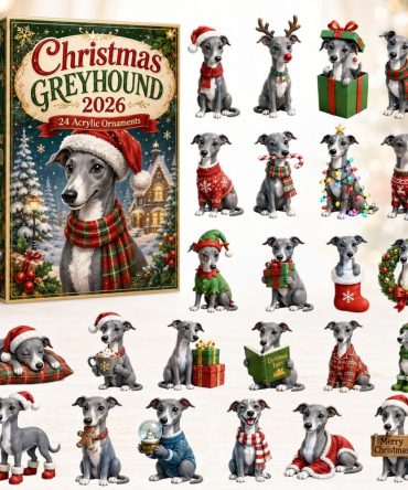 2026 Greyhound Winter Boots Advent Calendar - 24 Acrylic Charm Surprises, Cozy Canine Countdown Gift For Dog Lovers