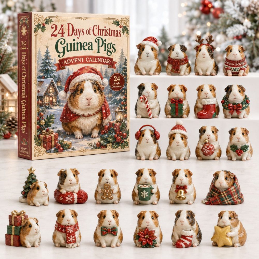Guinea Pig Christmas Advent Calendar — 24-Day Cute Countdown With Acrylic Guinea Pig Charms, Ideal Pet Lover Gift & Stocking Stuffer