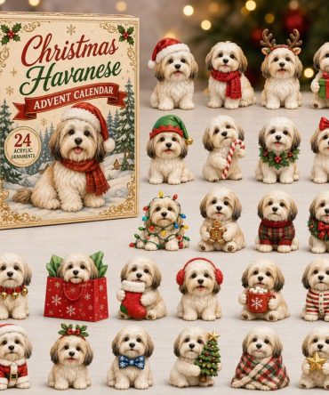 2026 Havanese Holiday Countdown Calendar — 24-Day Acrylic Charm Advent Set, Charming Dog Gift & Festive Home Décor For Fans