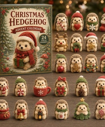 2026 Christmas Hedgehog Advent Countdown — 24-Day Acrylic Charm Set, Adorable Holiday Gift For Hedgehog Fans & Collectors