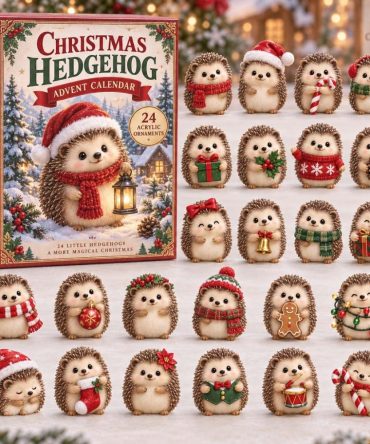 2026 Hedgehog Lantern 24-Day Acrylic Charm Countdown — Reusable Whimsical Advent Calendar, Charming Holiday Decor