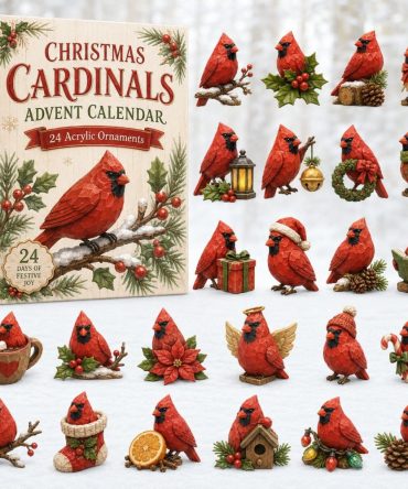 Cardinals Christmas Advent Calendar — 24-Day Holiday Countdown With Acrylic Cardinal Charms, Religious & Festive Keepsake Gift