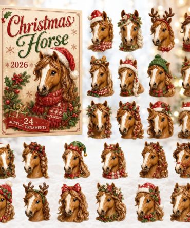 Festive Horse Holiday Advent Calendar 2026 — 24-Day Collectible Acrylic Charms, Luxury Equestrian Countdown Gift