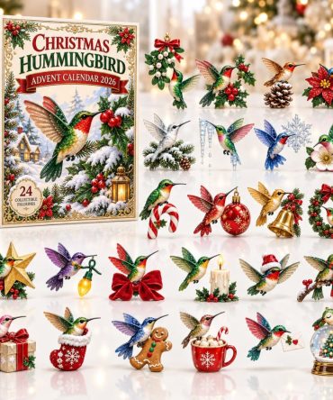 2026 Christmas Hummingbird Advent Calendar — 24 Delicate Acrylic Hummingbird Charms, Elegant Holiday Countdown Gift For Nature Lovers