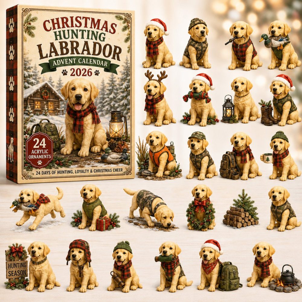 Hunting Labrador 24-Day Christmas Countdown Calendar 2026 — Acrylic Charms, Gift For Labrador & Hunting Dog Fans