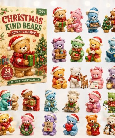 2026 Kind Bears Holiday Advent Calendar — 24-Day Positive-Message Countdown With Acrylic Charms, Thoughtful Christmas Gift & Decorative Keepsake