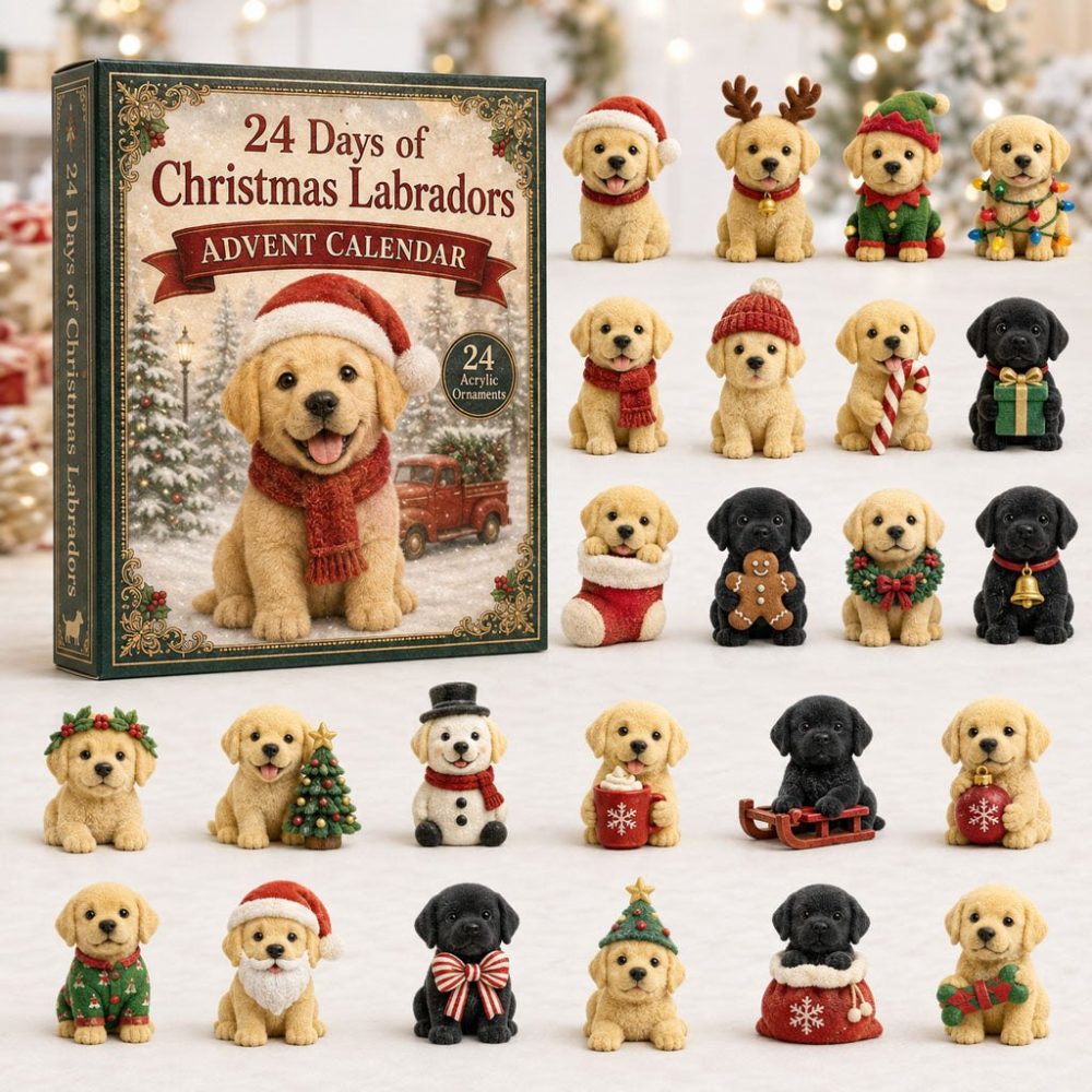 Black & Gold Labrador Advent Calendar — 24-Day Luxury Christmas Countdown With Premium Acrylic Charms, Elegant Gift For Dog Fans