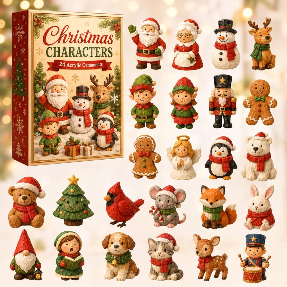 Holiday Characters Advent Calendar — 24-Day Interactive Christmas Countdown With Collectible Acrylic Charms, Family Gift & Stocking Stuffer