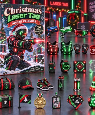 Christmas Laser Tag Advent Calendar 2026 - 24-Day Holiday Gamer Countdown With Acrylic Charms, Festive Collectible Gift For Kids