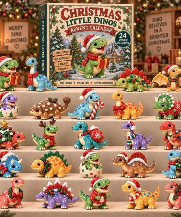 2026 Christmas Little Dinos Advent Set — 24 Festive Acrylic Dinosaur Charms, Charming Holiday Countdown For Kids & Collectors