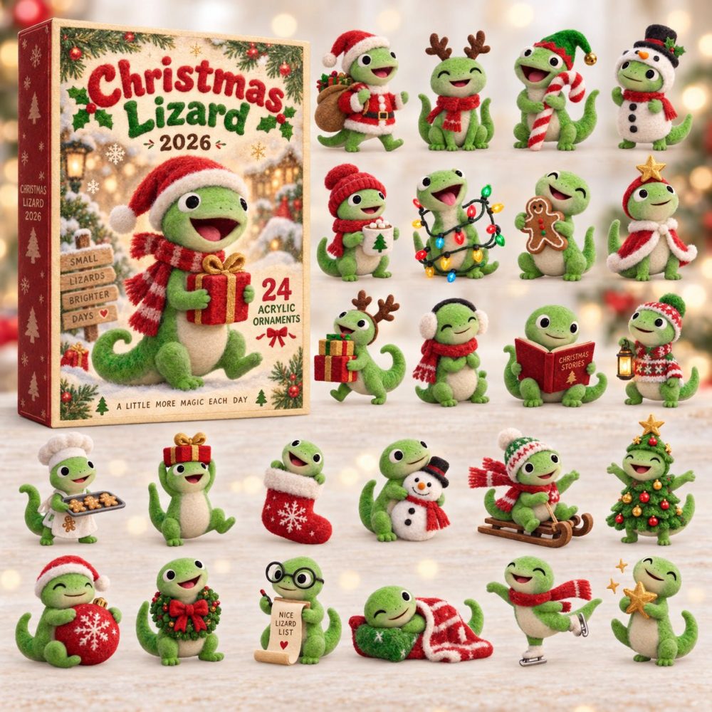 Christmas Lizard Holiday Countdown 2026 — 24 Festive Acrylic Charms, Seasonal Reptile-Themed Daily Surprises & Stocking Stuffer