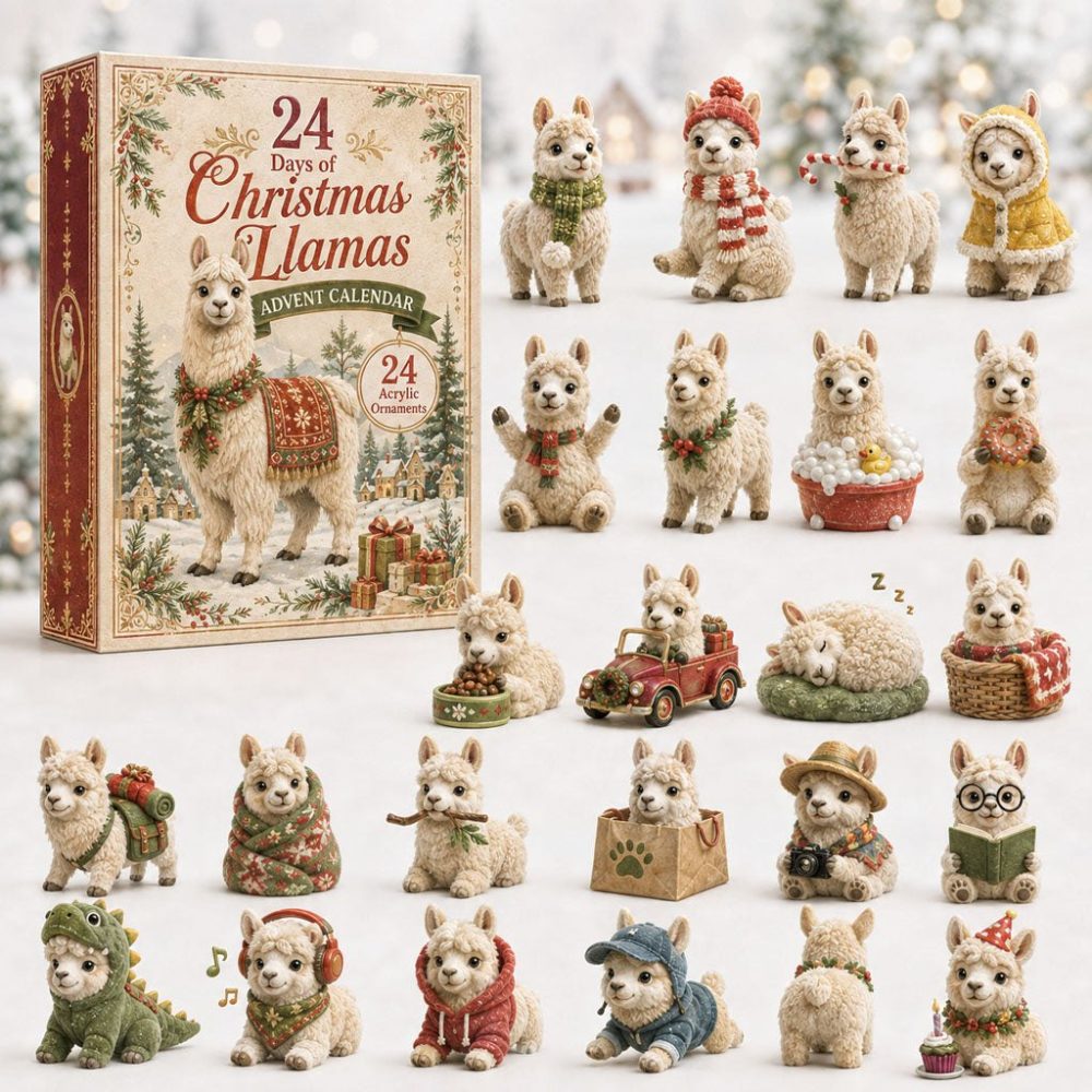 2026 Llama Christmas Advent Calendar — 24-Day Acrylic Charm Countdown, Cute Llama Gifts & Holiday Decor For Kids And Animal Lovers