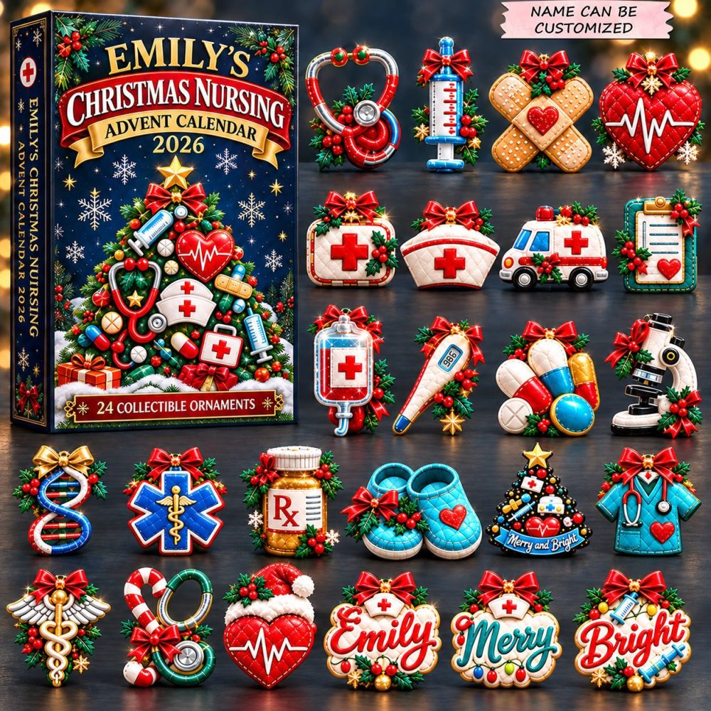 Christmas Medical Magic 24-Day Advent Calendar 2026 — Acrylic Medical Charm Countdown For Health Pros, Nurses & Holiday Gifts