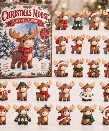 2026 Rustic 24-Day Acrylic Charm Countdown For Moose — Reusable Cabin-Style Advent Calendar, Unique Christmas Gift