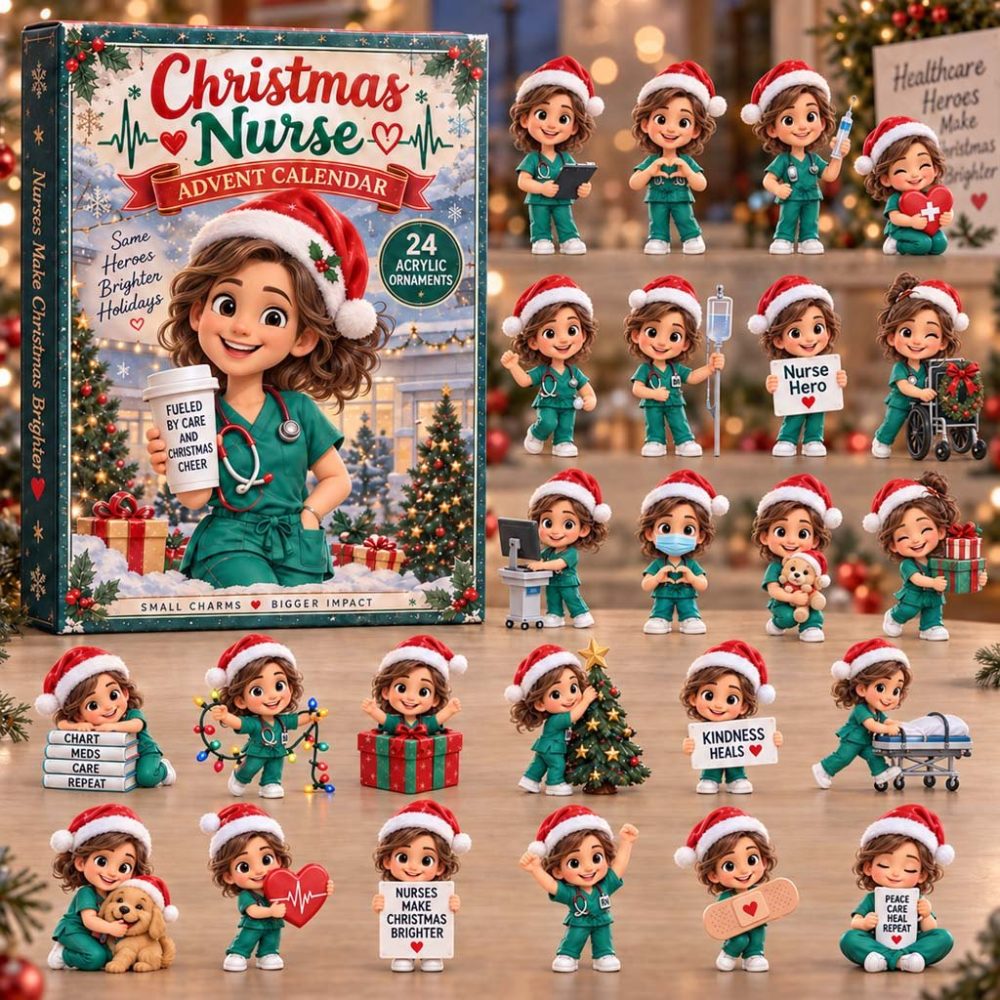Christmas Nurse Heroes 24-Day Acrylic Charm Advent Calendar — 2026 Holiday Countdown, Medical-Themed Gifts For Caregivers