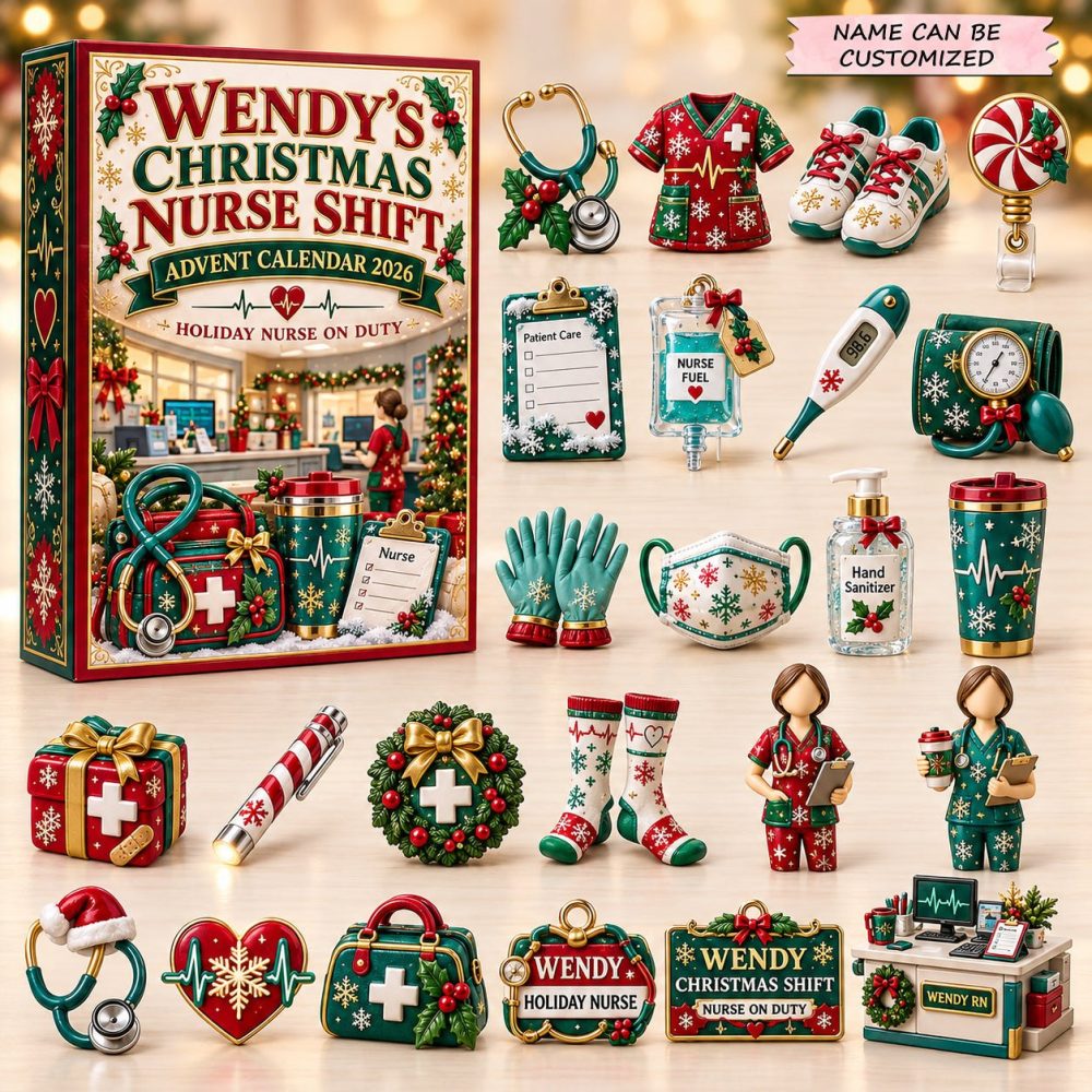 2026 Christmas Nurse Advent Calendar — 24-Day Festive Countdown With Medical Acrylic Charms, Holiday Gift For Nurses