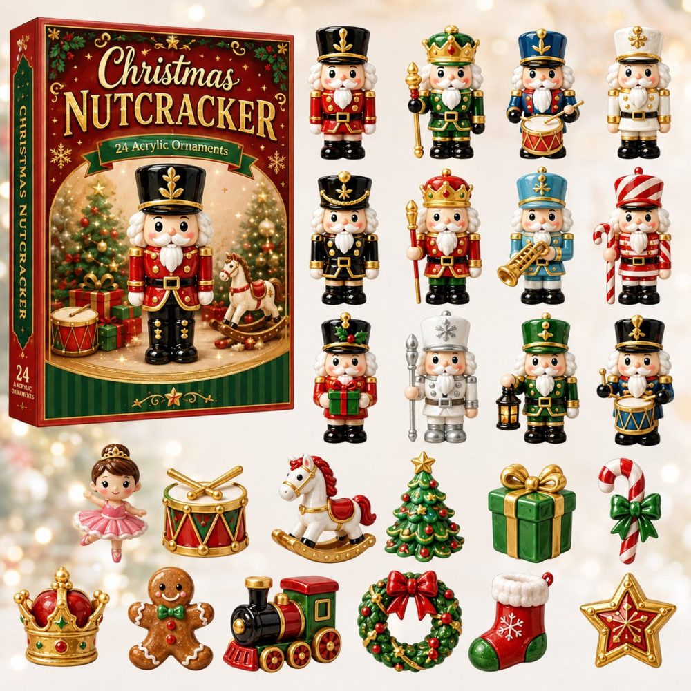 2026 Classic Nutcracker Advent Calendar — 24-Day Acrylic Charm Holiday Countdown, Musical & Decorative Collectible Gift For Fans