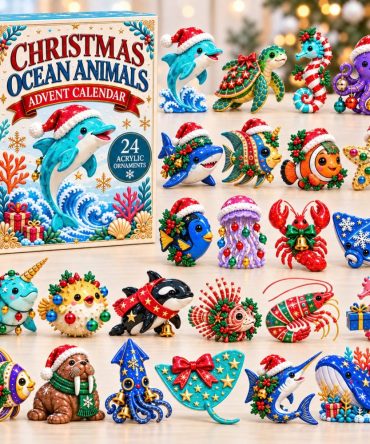 24-Day Ocean Animals Holiday Advent With Acrylic Charms — Sea Creature Collectibles, Nautical Christmas Ornaments & Gift-Ready Countdown