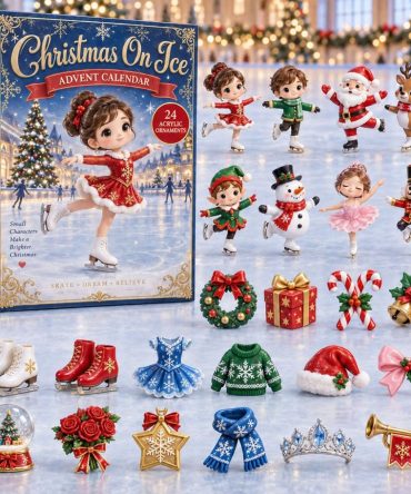 24-Day Holiday Countdown Calendar With 24 Acrylic Charms — Christmas On Ice Display Set, Festive Skating-Themed Gifts 2026