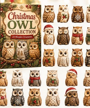 2026 Whimsical Owl Christmas Advent Calendar — 24-Day Countdown With Handcrafted Wooden Charms, Rustic Holiday Decor & Gift-Ready Edition