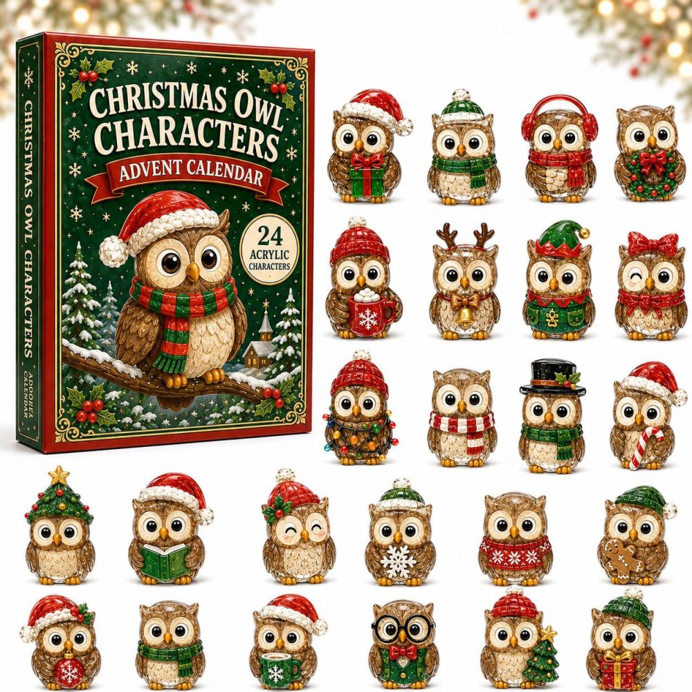 2026 Owl-Themed Advent Calendar — 24-Day Acrylic Charm Holiday Countdown, Whimsical Bird Gifts For Owl Fans & Nature Lovers