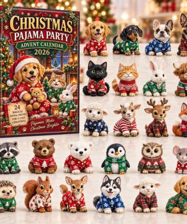 Holiday Pajama Party Countdown 2026 — 24 Cozy Miniatures & Acrylic Charms, Fun Sleepover-Themed Christmas Advent Gift Set